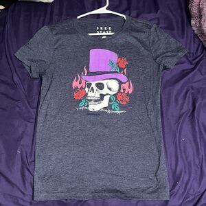 Free State Dark Blue Tee with Skull and Roses